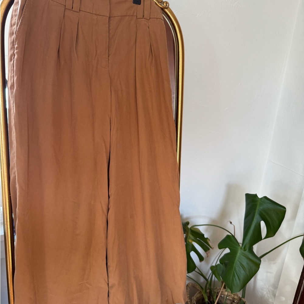 Tan Wide Leg Trousers